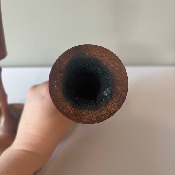 VINTAGE Handcrafted Wood Candlestick Holders Excellent Vintage Condition MCM - Picture 6 of 6